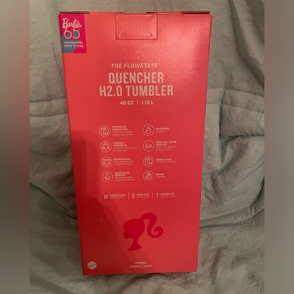 Stanley 40oz, NWT, Limited Edition Barbie 65th Anniversary Quencher Tumbler. - Picture 7 of 12